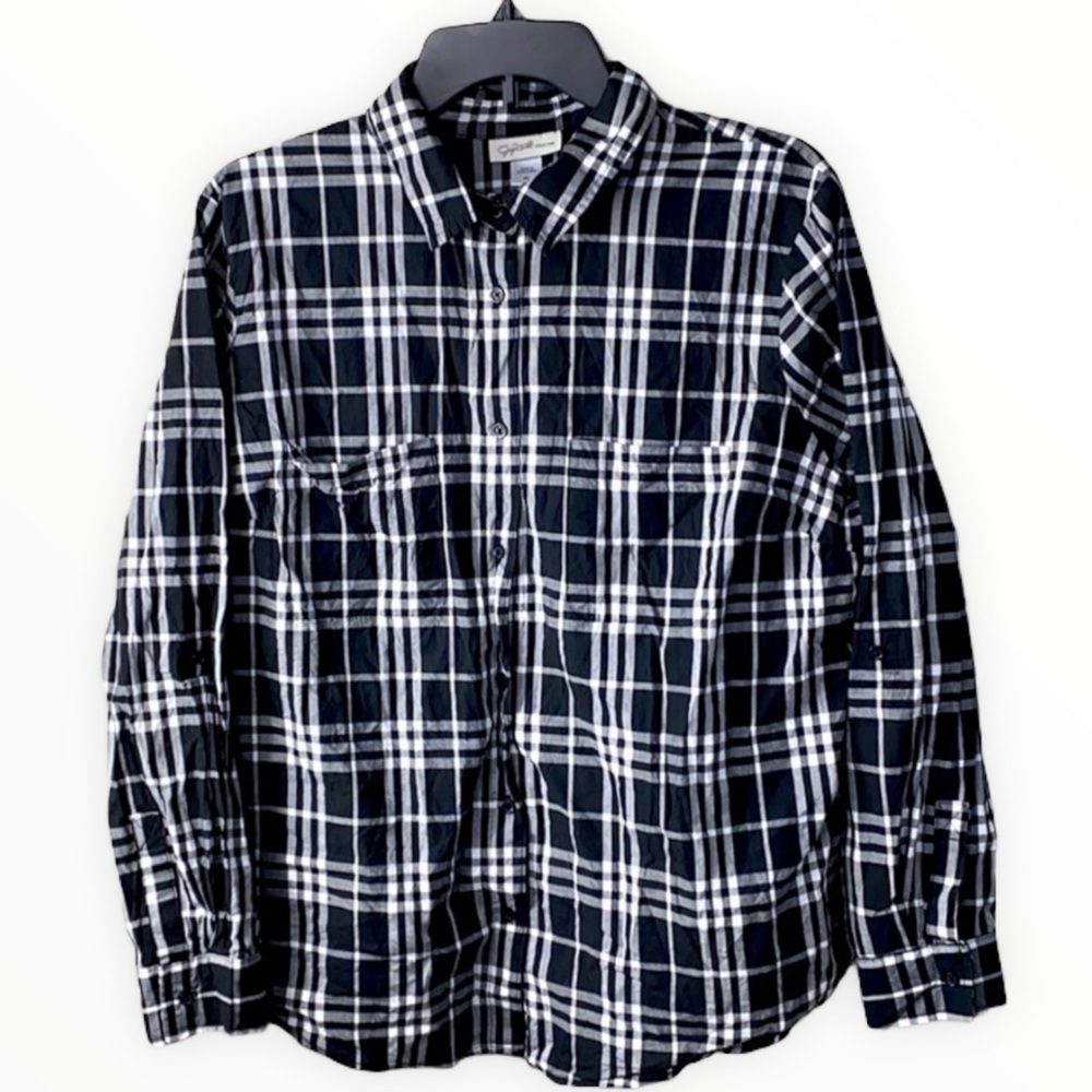 Black and White Plaid Top